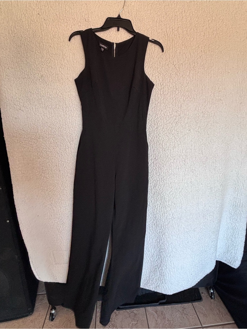 bebe Black Sleeveless Wide-Leg Jumpsuit